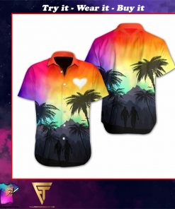lgbt heart sunset full printing hawaiian shirt