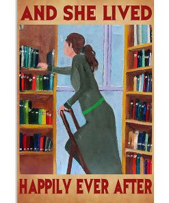 librarian and she lived happily ever after retro poster 1