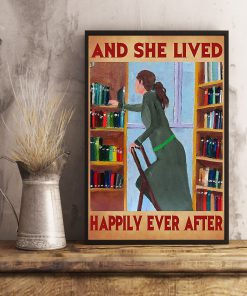 librarian and she lived happily ever after retro poster 3