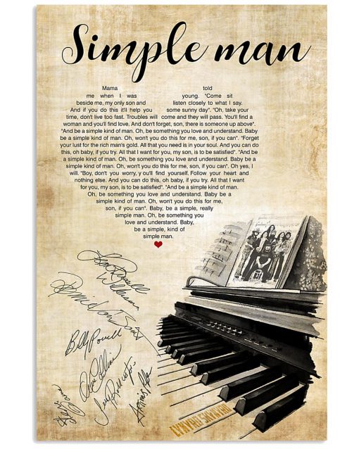 lynyrd skynyrd simple man piano heart signatures poster 1