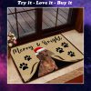 merry and bright dachshund christmas doormat