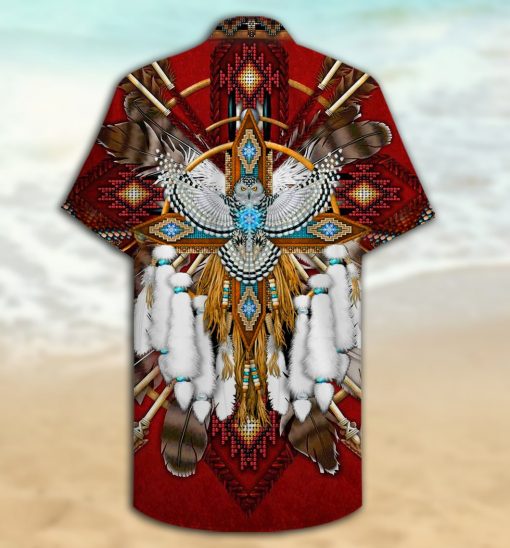 native american owl full printing hawaiian shirt 2