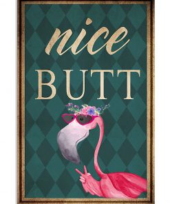 nice butt flamingo retro poster 1