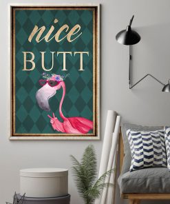 nice butt flamingo retro poster 2