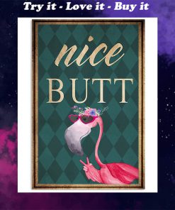 nice butt flamingo retro poster