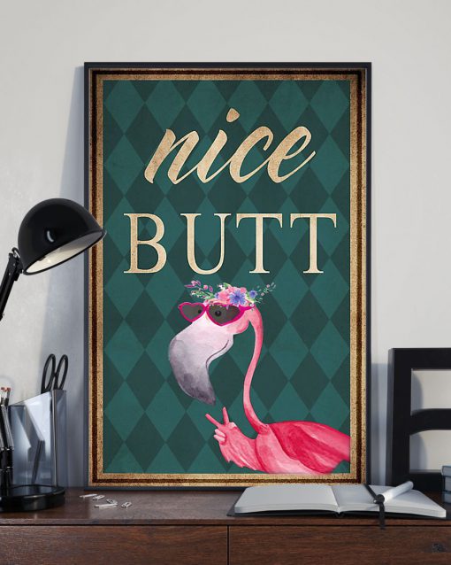 nice butt flamingo retro poster 3