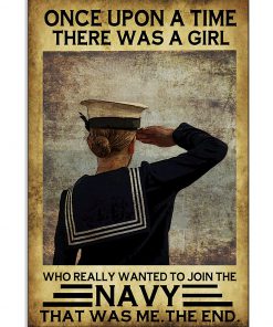 once upon a time there was a girl who really wanted to join the navy retro poster 1