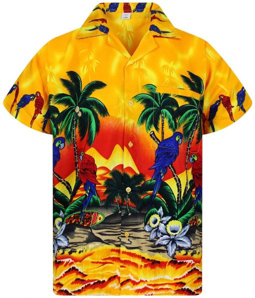 parrot flowers funky full printing hawaiian shirt 1 - Copy