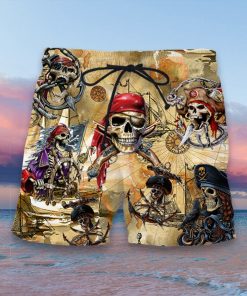 pirate skull full printing hawaiian shorts 1 - Copy