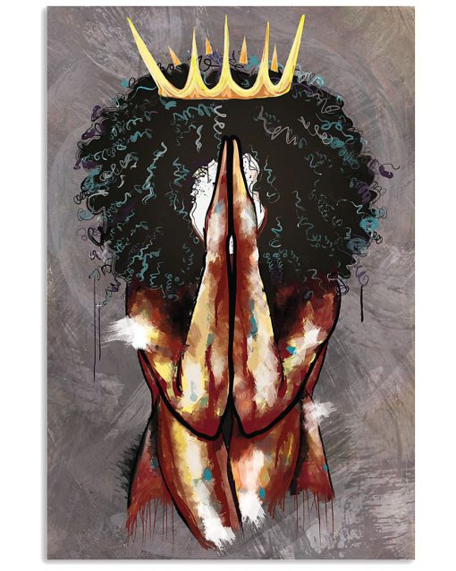 praying black queen watercolor poster 1
