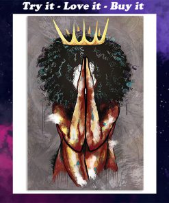 praying black queen watercolor poster