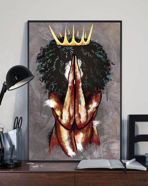 praying black queen watercolor poster 3