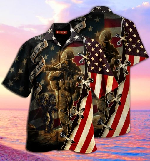 proud memories veteran land of the free hawaiian shirt 1