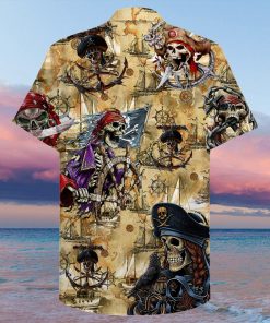 sea map pirate skull full printing hawaiian shirt 2