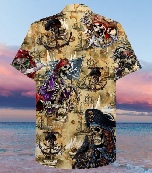 sea map pirate skull full printing hawaiian shirt 2