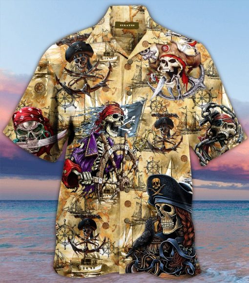 sea map pirate skull full printing hawaiian shirt 3