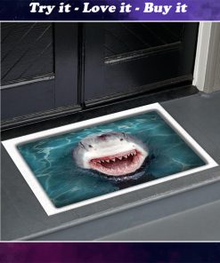 shark all over printed doormat
