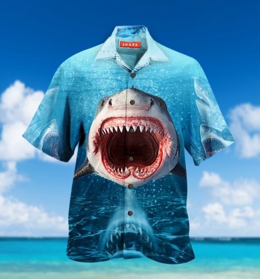 show your teeth shark full printing hawaiian shirt 2