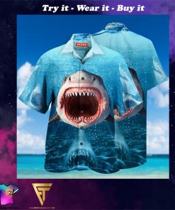 show your teeth shark full printing hawaiian shirt