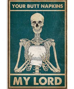 skull your butt napkins my lord retro poster 1
