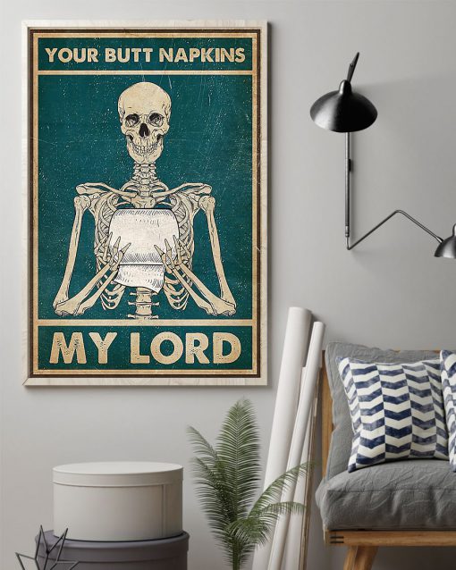 skull your butt napkins my lord retro poster 2