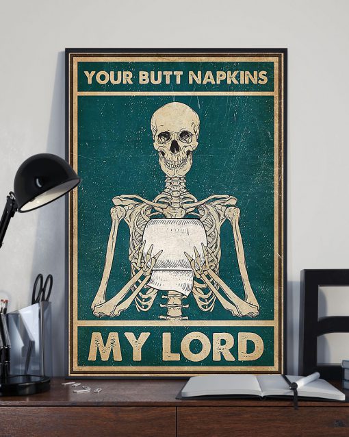 skull your butt napkins my lord retro poster 3