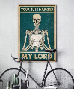 skull your butt napkins my lord retro poster 4