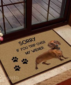 sorry if you trip over my wiener dachshund doormat 1