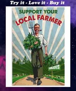support your local farmer cannabis retro poster