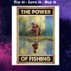 the power of fishing retro poster
