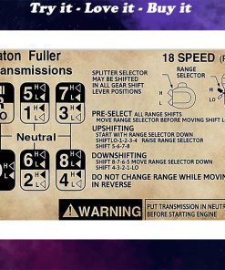 trucker warning information eaton fuller transmissions poster
