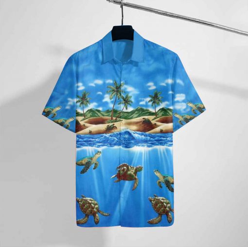 turtle sea full printing hawaiian shirt 2