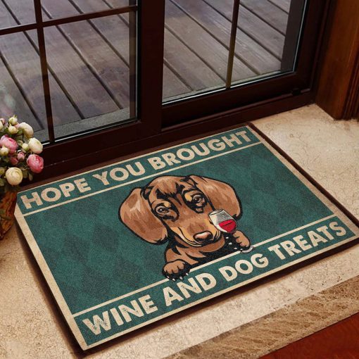 vintage dachshund hope you brought wine and dogs treats doormat 1 - Copy (2)
