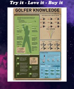 vintage golf golfer knowledge poster