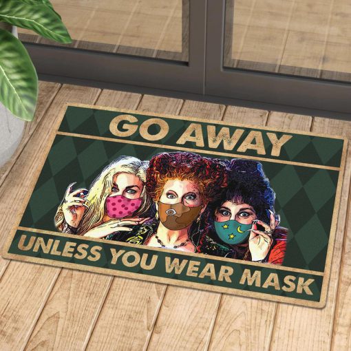 vintage halloween hocus pocus go away unless you have mask doormat 1