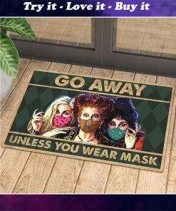 vintage halloween hocus pocus go away unless you have mask doormat