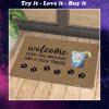 vintage welcome hope you brought gin and dog treats doormat