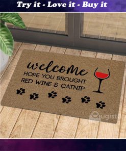 welcome hope you brought red wine and catnip doormat