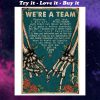 we're a team skeleton retro poster