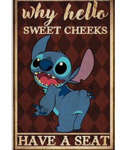 why hello sweet cheeks have a seat stitch retro poster 1