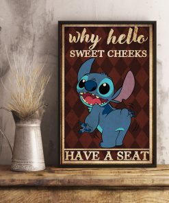why hello sweet cheeks have a seat stitch retro poster 2