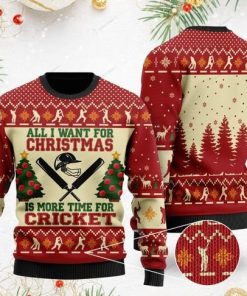 all i want for christmas is more time for cricket christmas ugly sweater 2 - Copy (2)