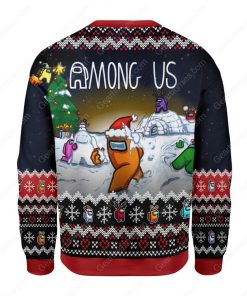 among us all over printed ugly christmas sweater 4