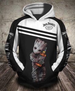 baby groot love jack daniels tennessee whiskey full printing hoodie
