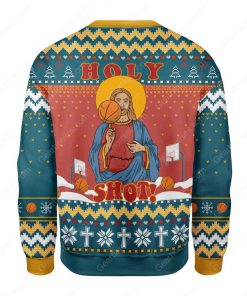 basketball Jesus holy shot all over printed ugly christmas sweater 4