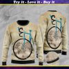 bicycle and world map pattern full printing christmas ugly sweater