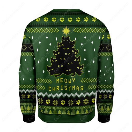 black cat christmas tree all over printed ugly christmas sweater 4