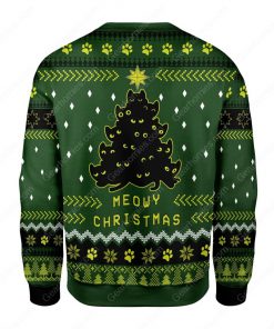 black cat christmas tree all over printed ugly christmas sweater 5
