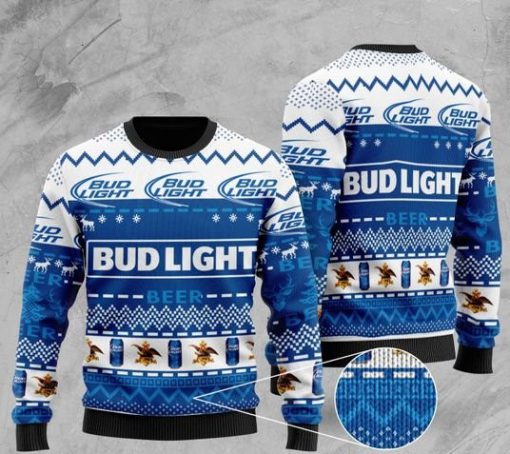 bud light beer all over printed christmas ugly sweater 2