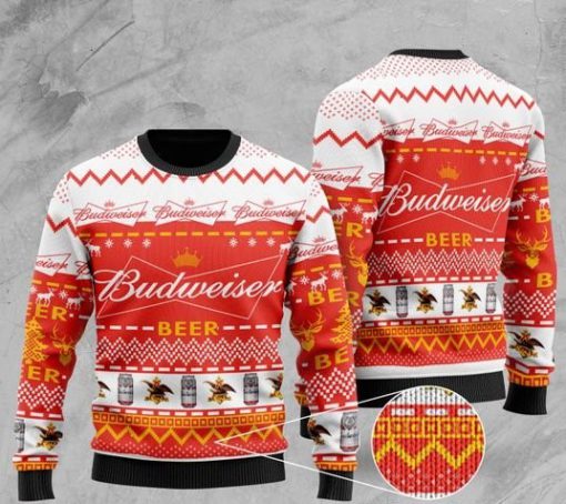 budweiser beer all over printed christmas ugly sweater 2